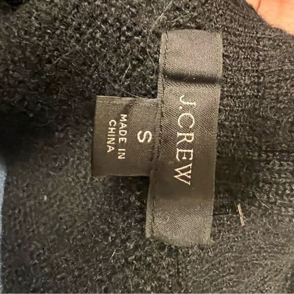 J Crew alpaca blend black sweater with ruffled color S - Picture 9 of 10